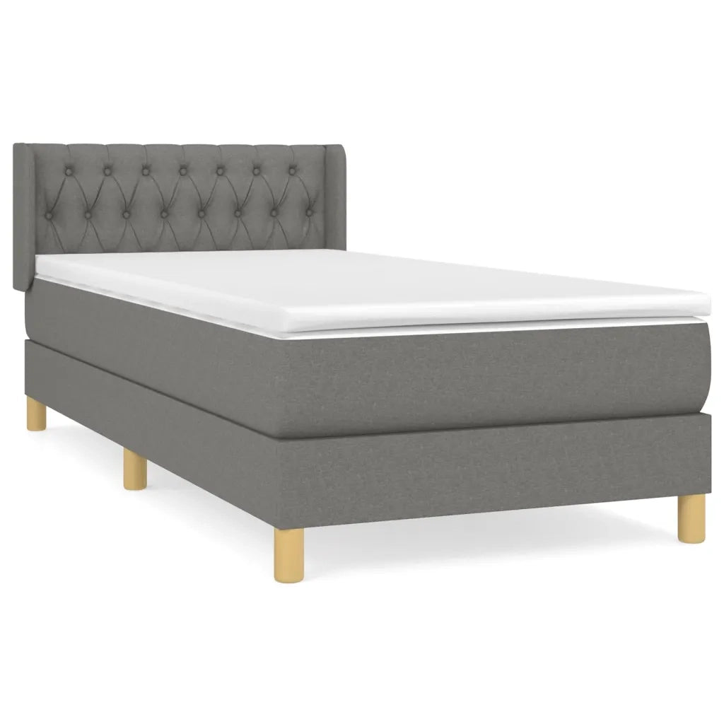 Giroletto a Molle con Materasso Grigio Scuro 100x200 cm Tessuto 3130490