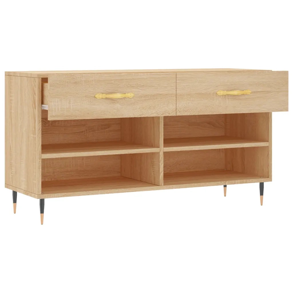 Panca Porta Scarpe-Sgabello-Panca Scarpiera Rovere Sonoma 102x35x55 cm Legno Multistrato 543447