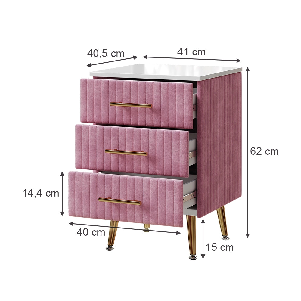 Vicco Comodino rosa 41 x 62 cm Set di 2