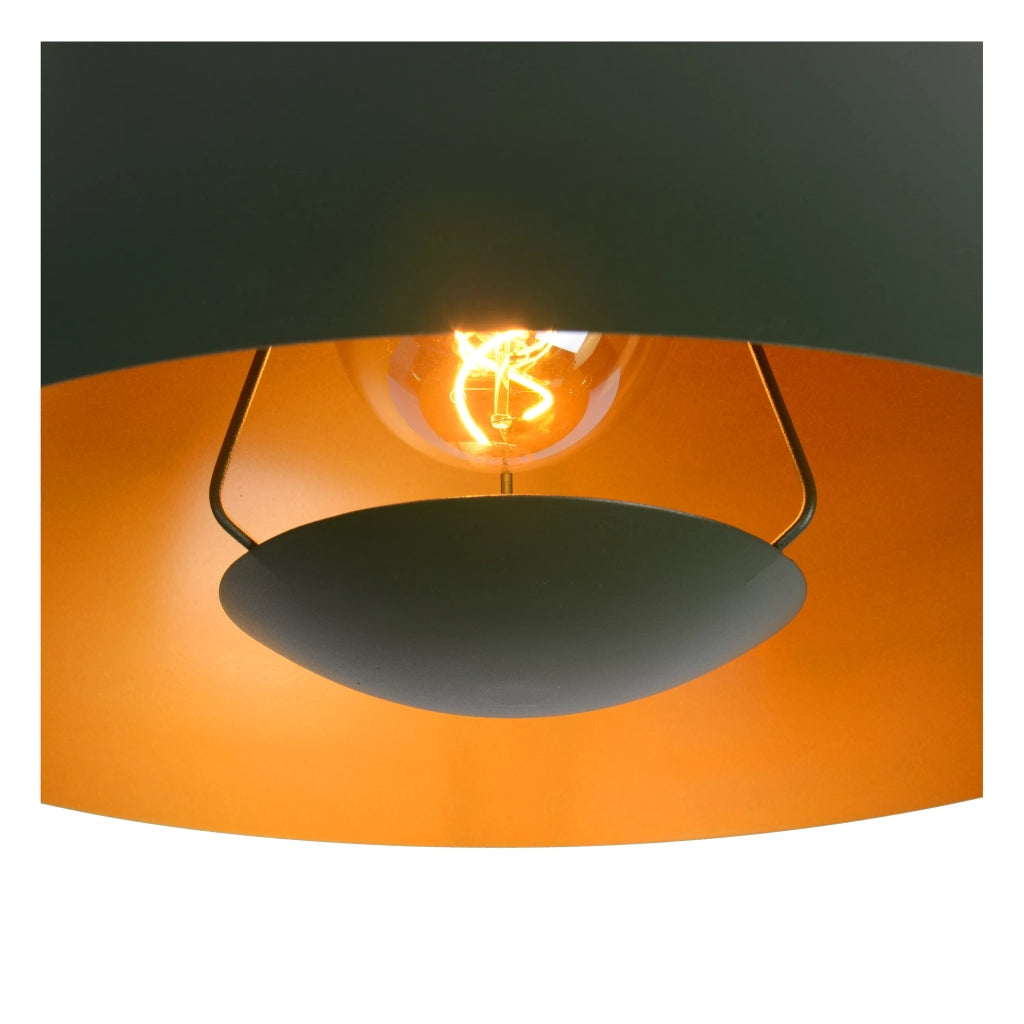 Lampada a sospensione verde interno oro Siemon E27 Lucide
