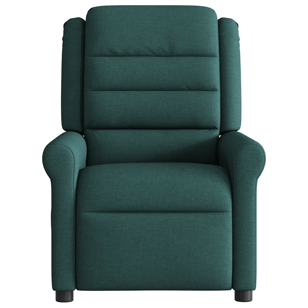 Poltrona Massaggiante Reclinabile Verde Scuro in Tessuto 4015652