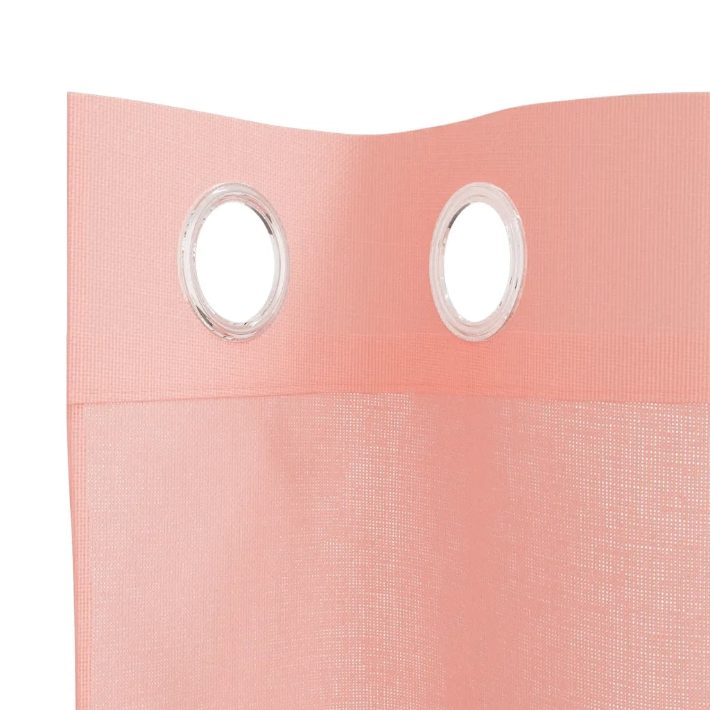 Tende in Voile con Occhielli 2 pz Rosa 140x300 cm