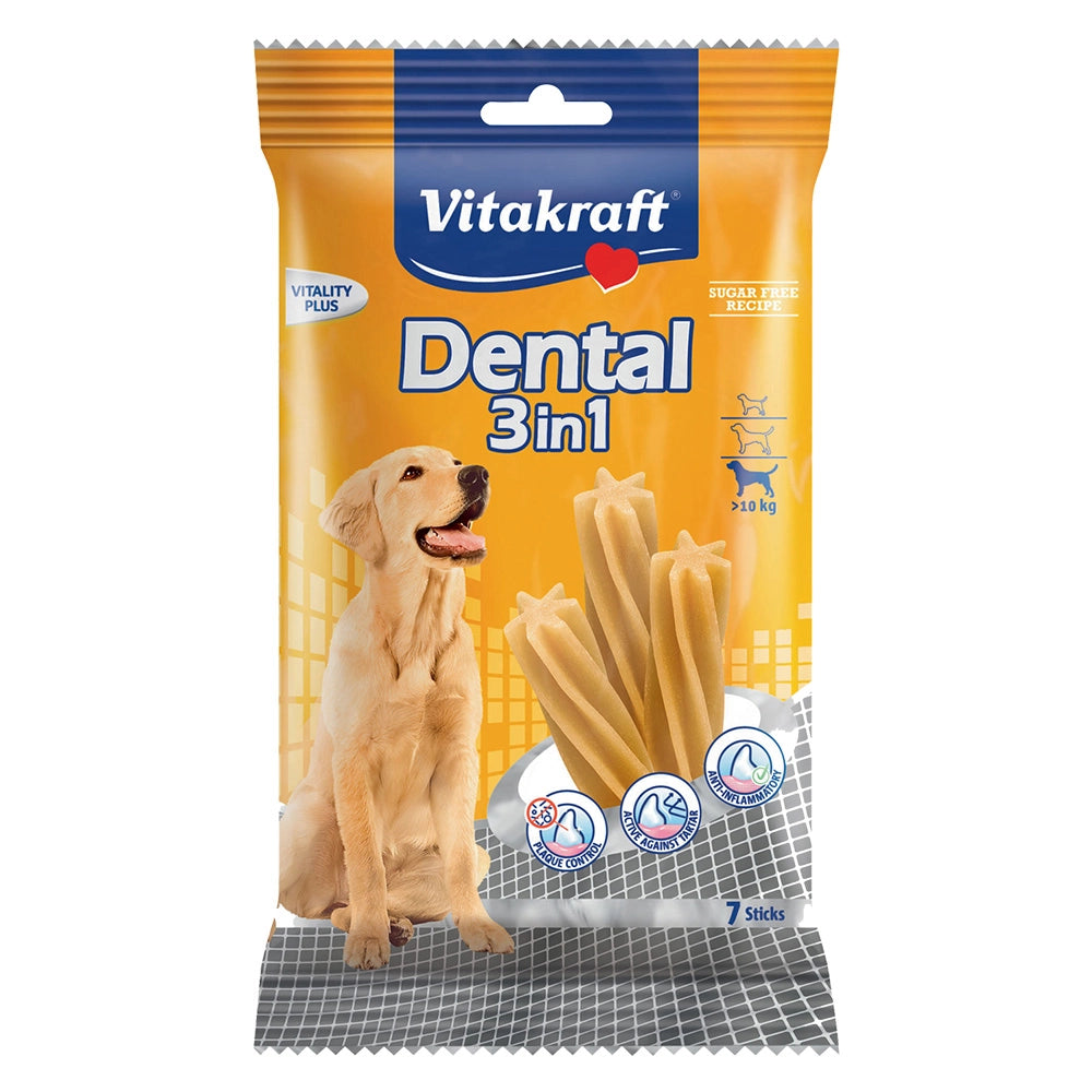 SNACK PER CURA DENTALE CANE 'DENTAL 3 IN 1' misura M - per cani piccoli (max 1 kg)  - VITAKRAFT
