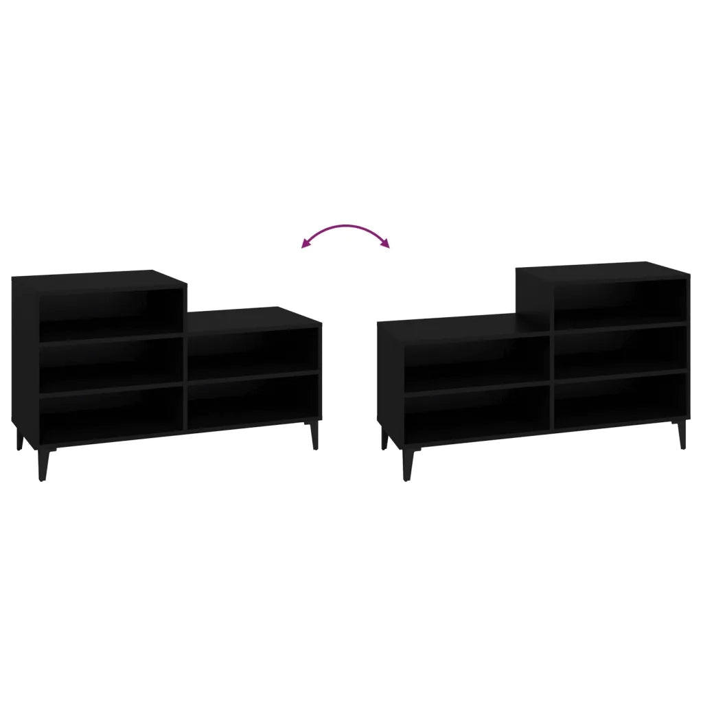Scarpiera | Mobile per scarpe Nera 102x36x60 cm in Legno Multistrato