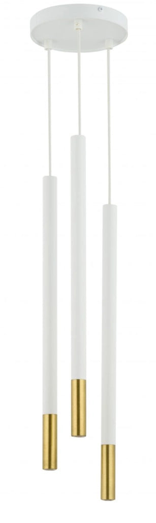 Lampada a sospensione bianco-oro Sopel Due 3xG9 Sigma