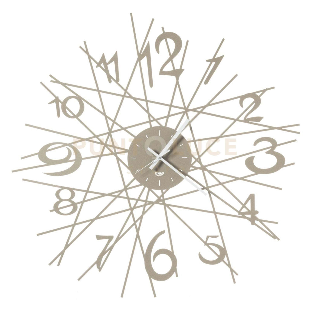 Orologio di design da parete Zig Zag Beige