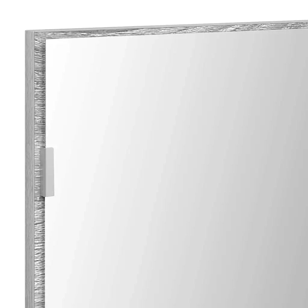 Specchio con luci a strisce a LED Grigio sonoma alto 80 x 37 cm 863304