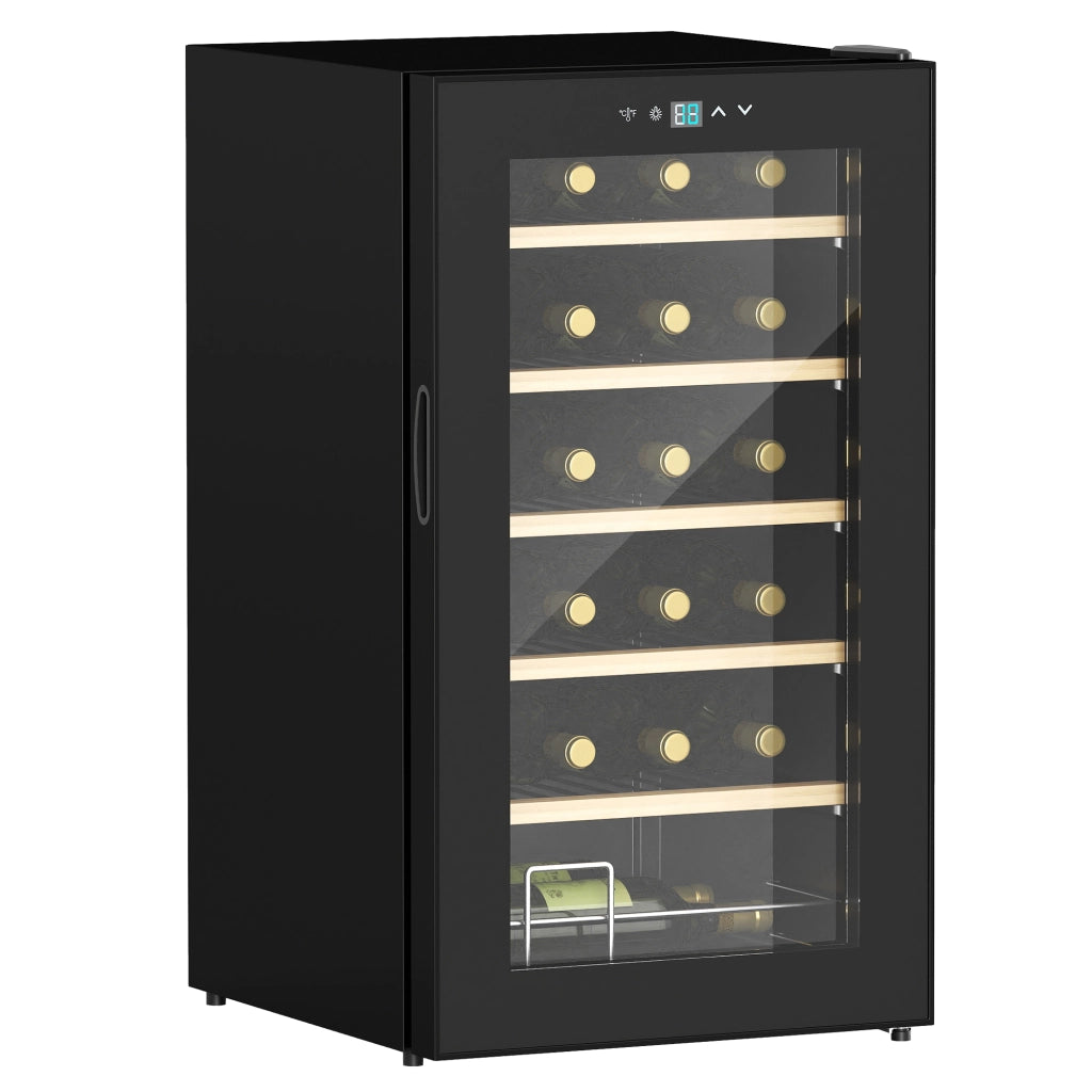 Cantinetta per 24 Bottiglie ¨C Minimal ¨C Temperatura Regolabile 5-20¡ãC, LED, Nero, 43x45x75 cm