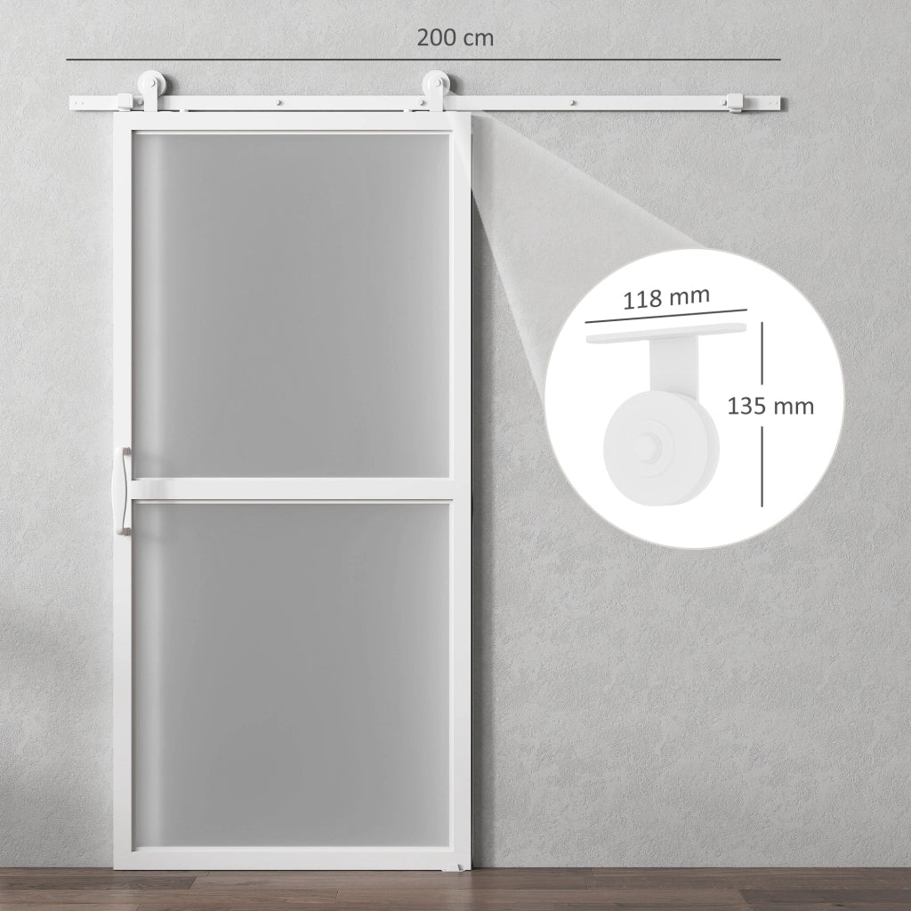 Kit accessori per porte scorrevoli ¨C Minimal ¨C 2 guide e rotaie bianco 200 cm