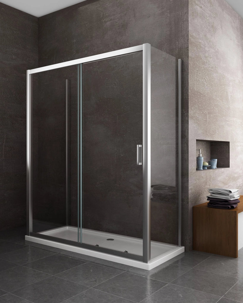 BOX CABINA DOCCIA 3 LATI 2 FISSI E UNO SCORREVOLE 72,5-75x145-150x72,5-75