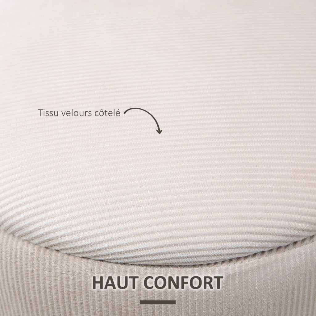 Pouf ¨C Zephmum ¨C Tessuto velluto crema ?40 cm e ?30 cm