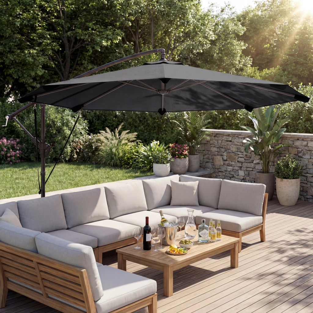Ombrellone da Giardino ¨C Minimal ¨C Grigio Scuro