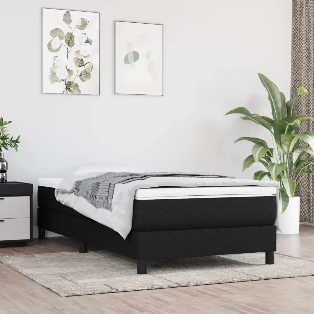 Struttura Letto a Rete a Molle Nero 100x200 cm in Tessuto 3120494