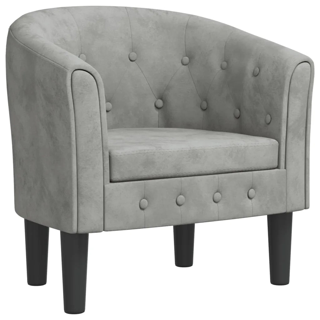 Poltrona | Sedia Relax Cabriolet Grigio Chiaro in Velluto