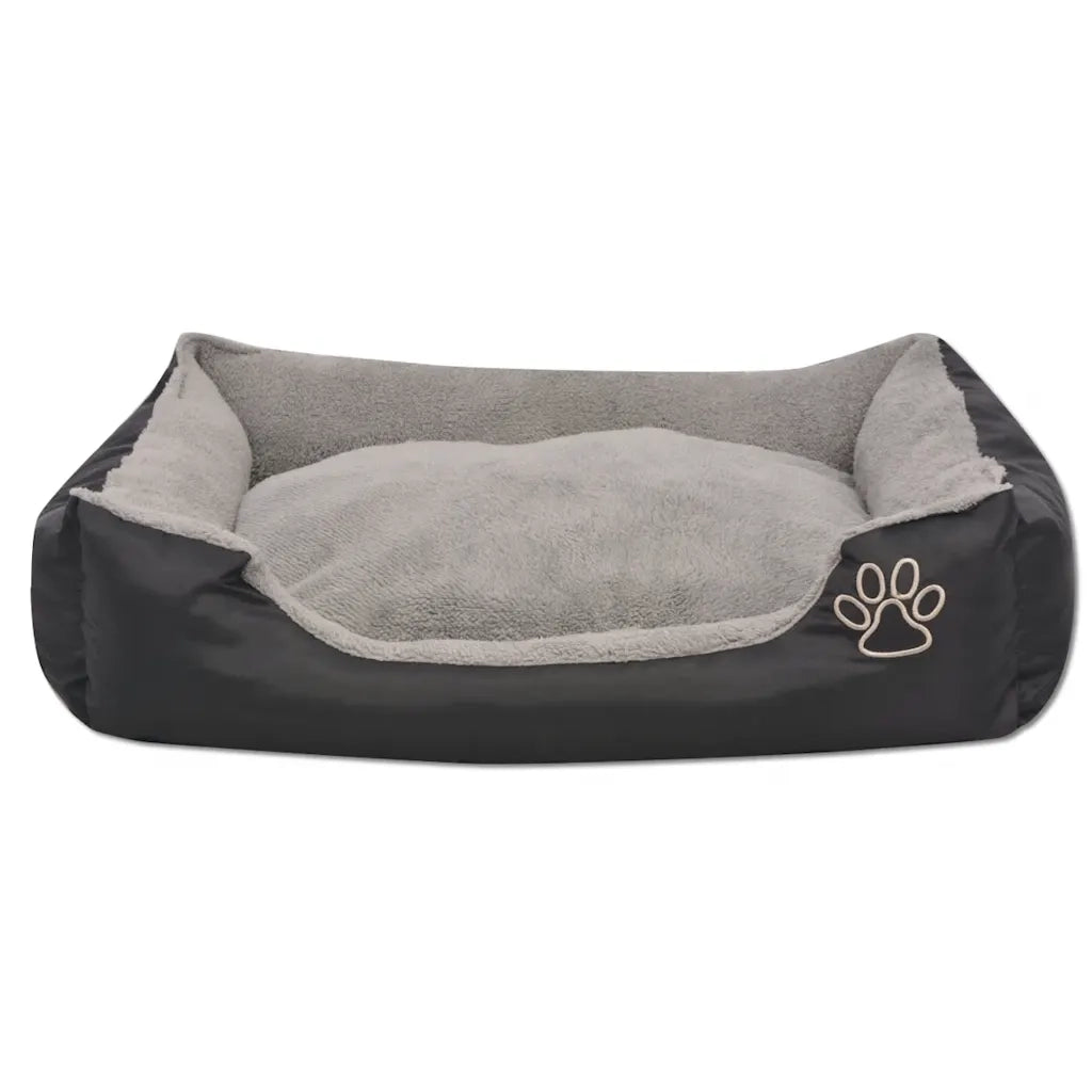 Cuccia per Cani con Cuscino Imbottito Taglia L Nero 170421