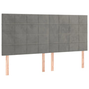 Testiera | Testata Grigio Chiaro 180x5x118/128 cm Velluto