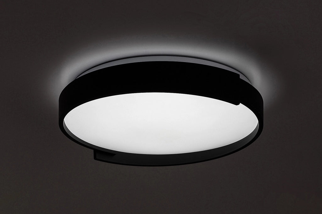 Plafoniera LED tonda Ø40 nera 24W dimmer con telecomando