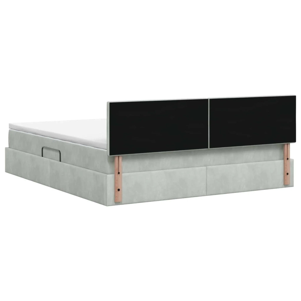 Letto con contenitore LED e materasso Grigio Chiaro 3459258