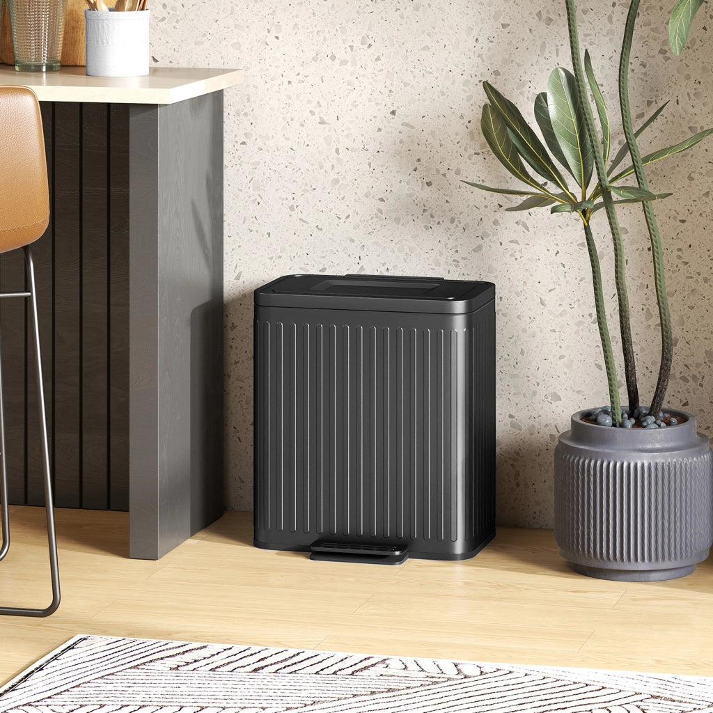 Pattumiera da Cucina ¨C Xylo ¨C 2x20L con Pedale, Nero