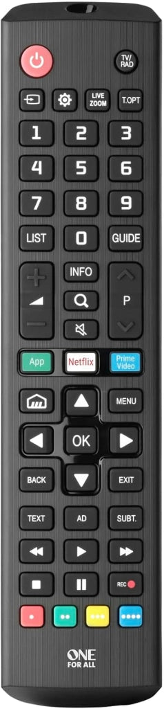 One For All telecomando di ricambio per TV LG, Nero