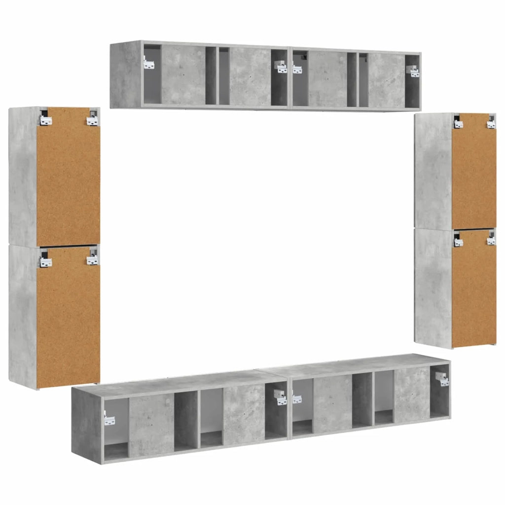 Mobile TV 8 pcs Grigio cemento 3409144