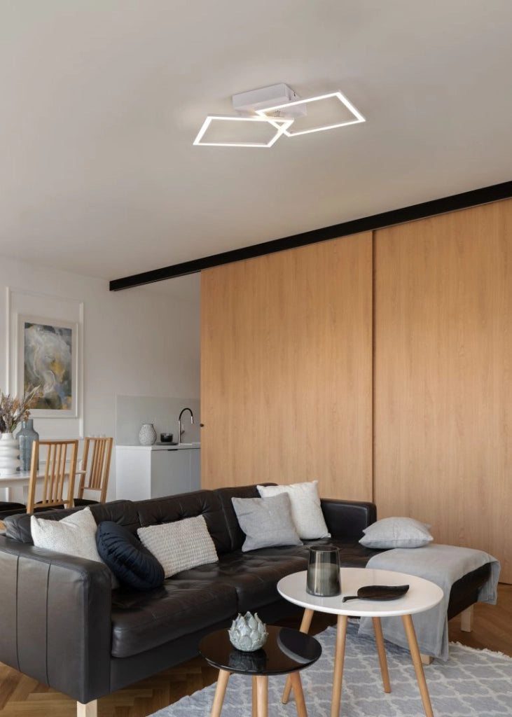 Plafoniera LED Trail moderna quadrati bianca 20W 4000K
