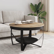 Tavolino da Salotto Ø68x43cm in Legno di Mango Grezzo 320794