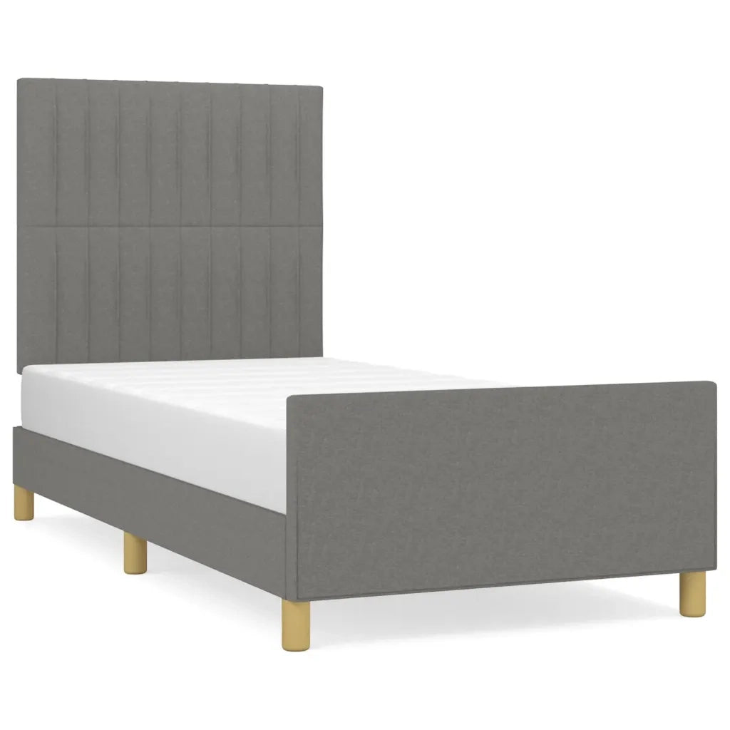 Letto singolo | Letto per adulti | Giroletto senza Materasso Grigio Scuro 90x200 cm Tessuto