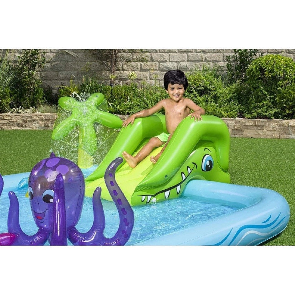 Trade Shop - Play Center Acquario Fantastico Con Spruzzi Piscina Gonfiabile 239x206x86cm 53052 -