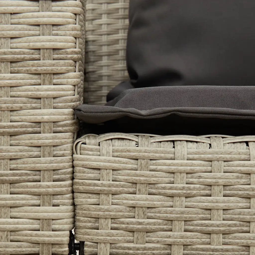 Divano da Giardino con Cuscini in Polyrattan Grigio Chiaro 3365334