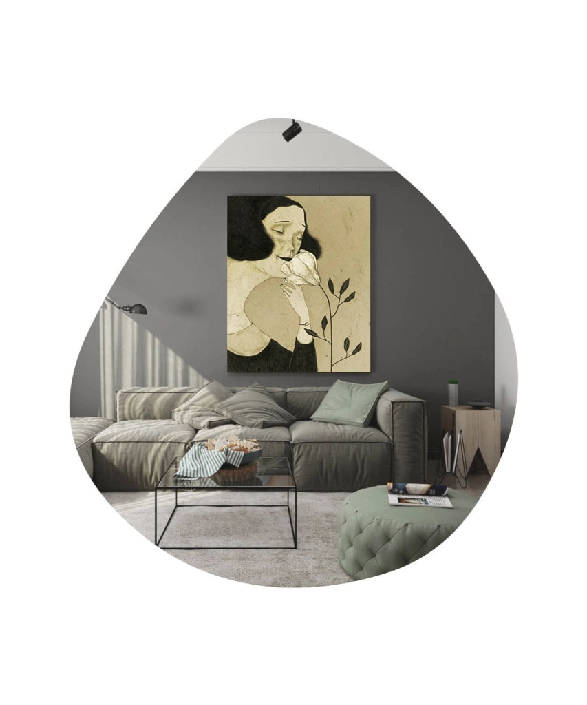 Specchio in legno "Besso" - 60 x 60 cm - Nero