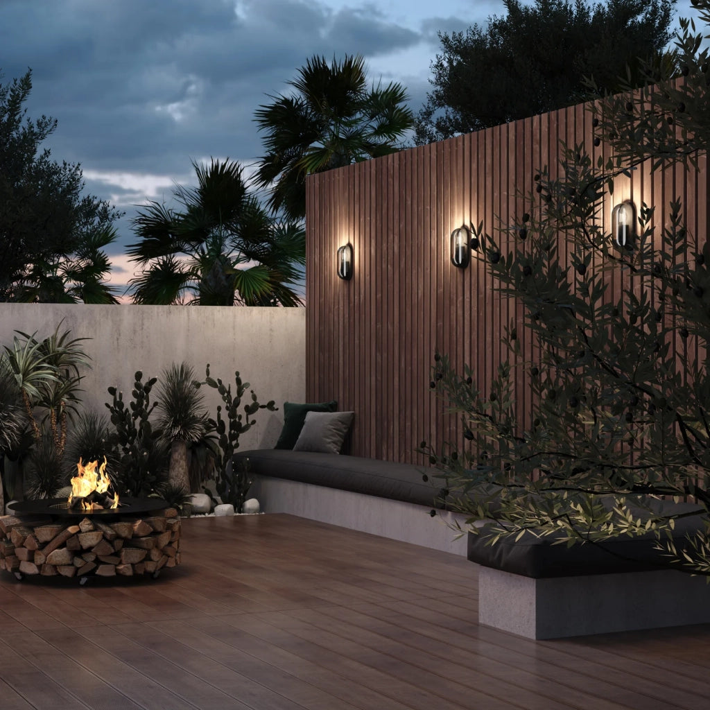 Maytoni applique moderna Candle 1 luce E27 IP65 nero alluminio