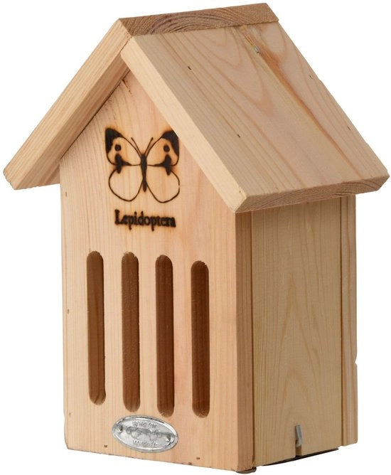 Ospitello per farfalle Silhouet FSC 100% - Marrone - Rifugio per farfalle - Facile da pulire - Ideale per esterni - Allevia gli animali selvatici - Hotel per insetti