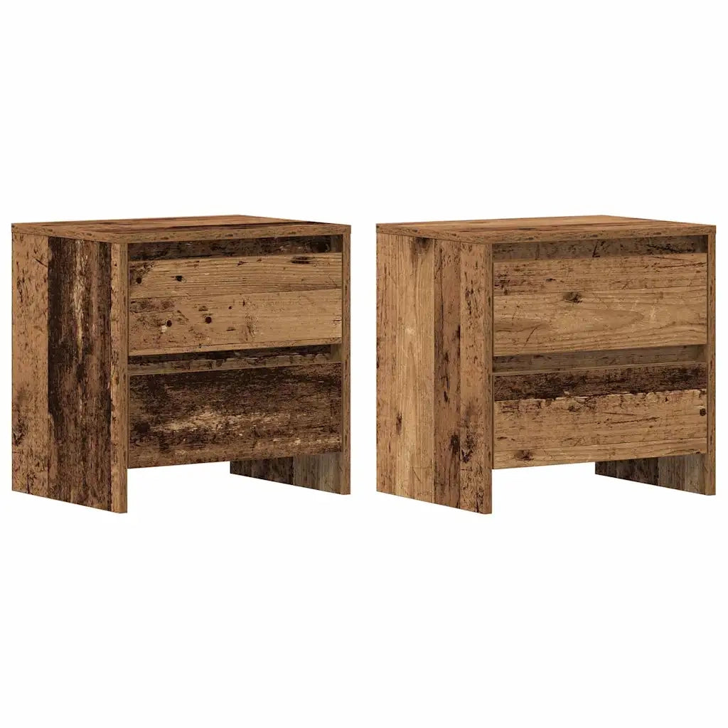 Set di 2 Comodini | Armadio da Notte | Mobiletto da notte Legno vecchio 45 x 34 x 44,5 cm