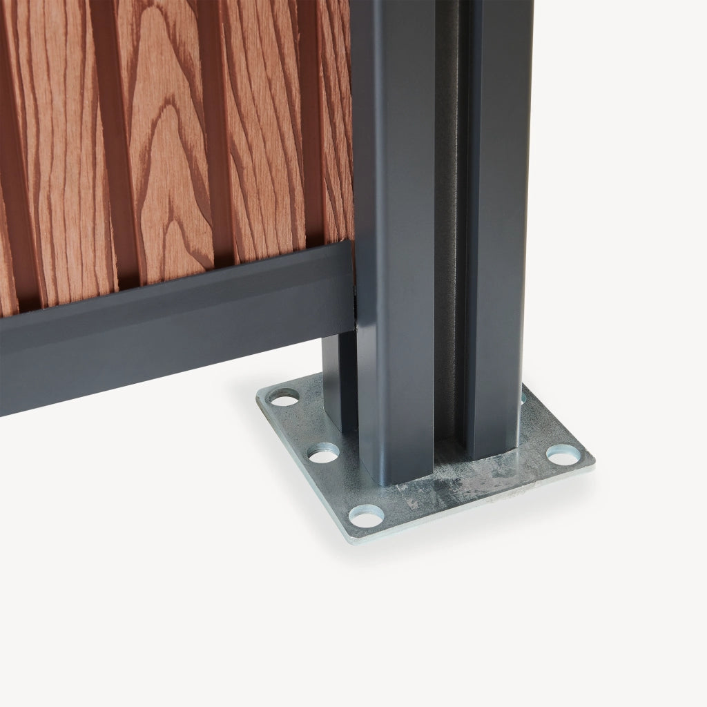 Recinzione Frangivista Grassano in WPC Estendibile con 2 Montanti (AxL) 185 x 180 - Marrone NEU.HOLZ