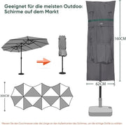 Copridorsoddisfacenti per ombrellone ovale con manico, impermeabile e resistente ai raggi UV, ideale per giardino e balcone