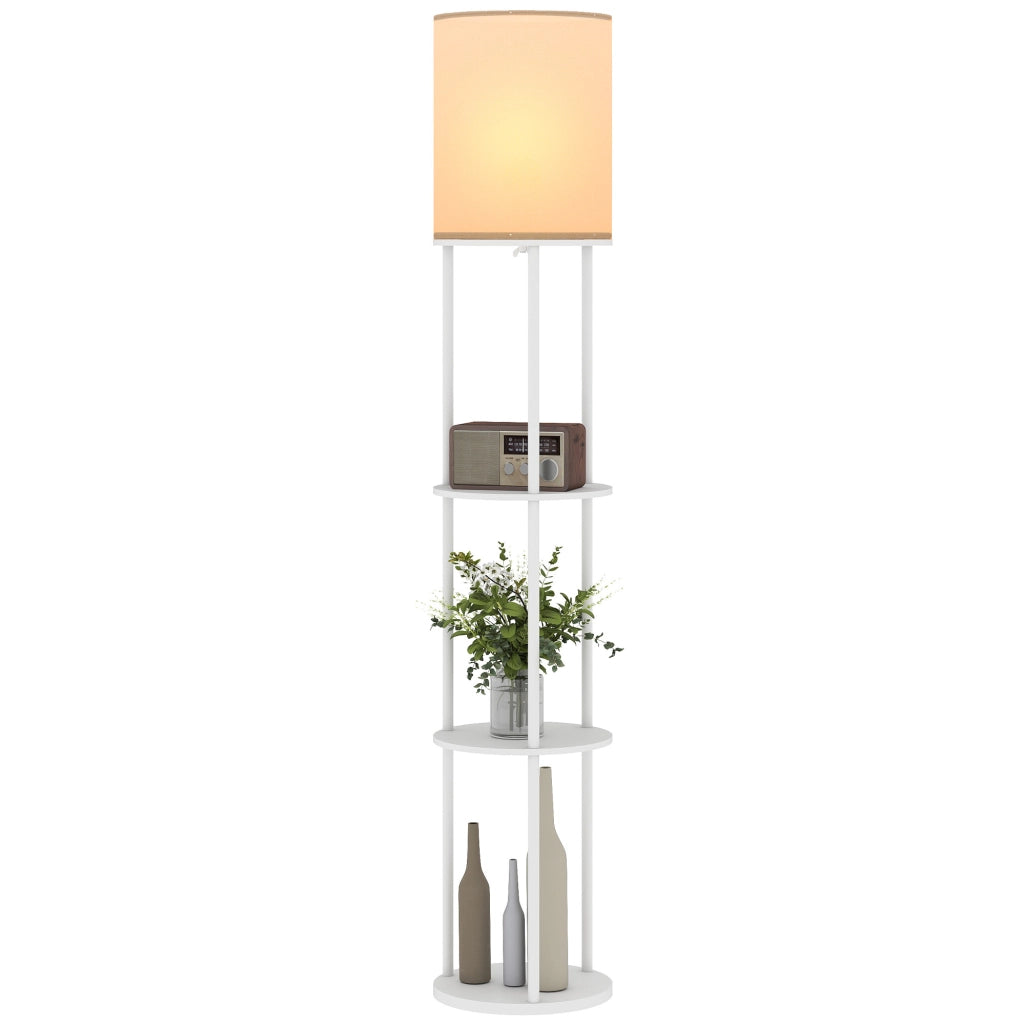 Lampada da terra con ripiani ¨C Minimal ¨C 3 temperature colore telecomando bianco