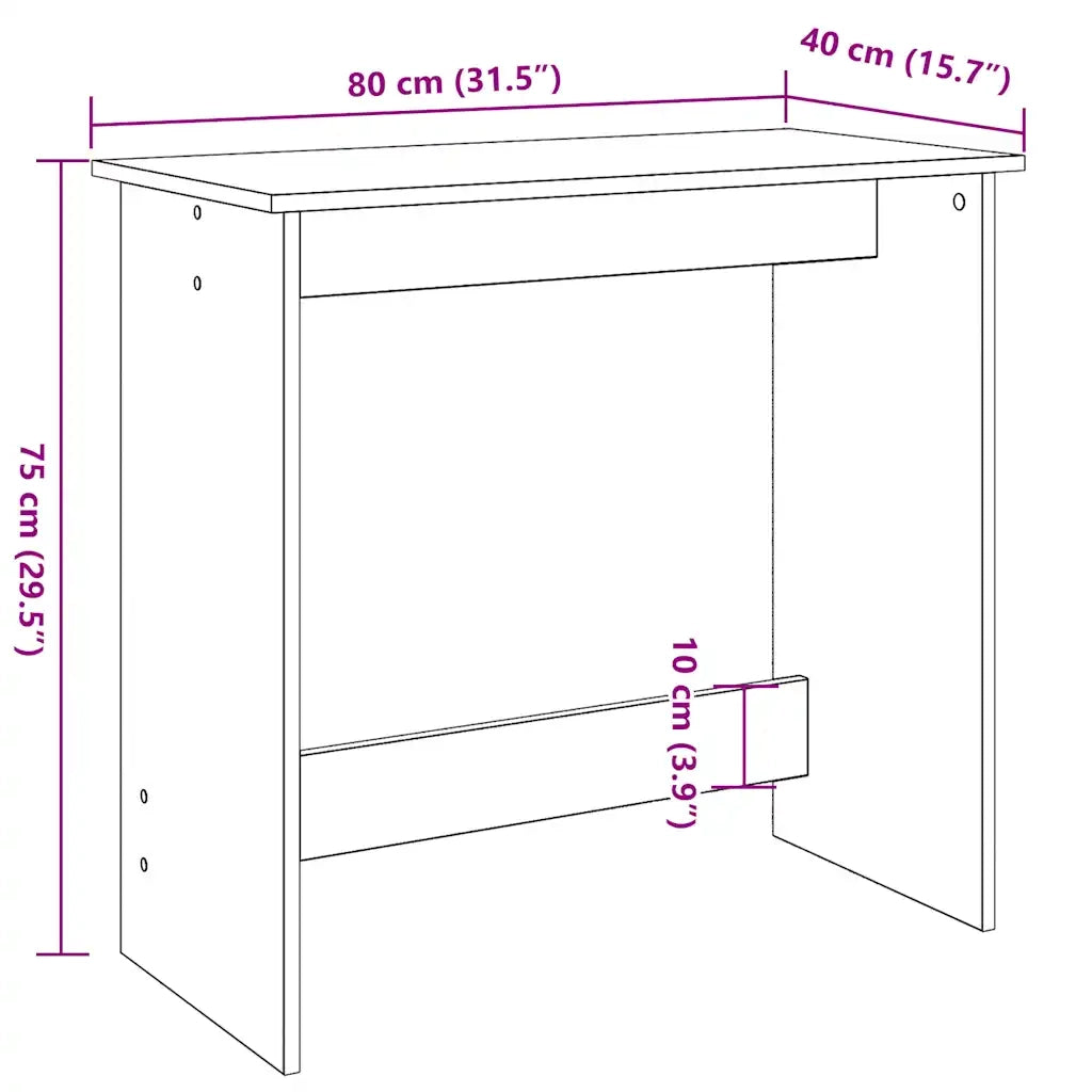 Scrivania Grigio Sonoma 80x40x75 cm in Legno Multistrato 860459