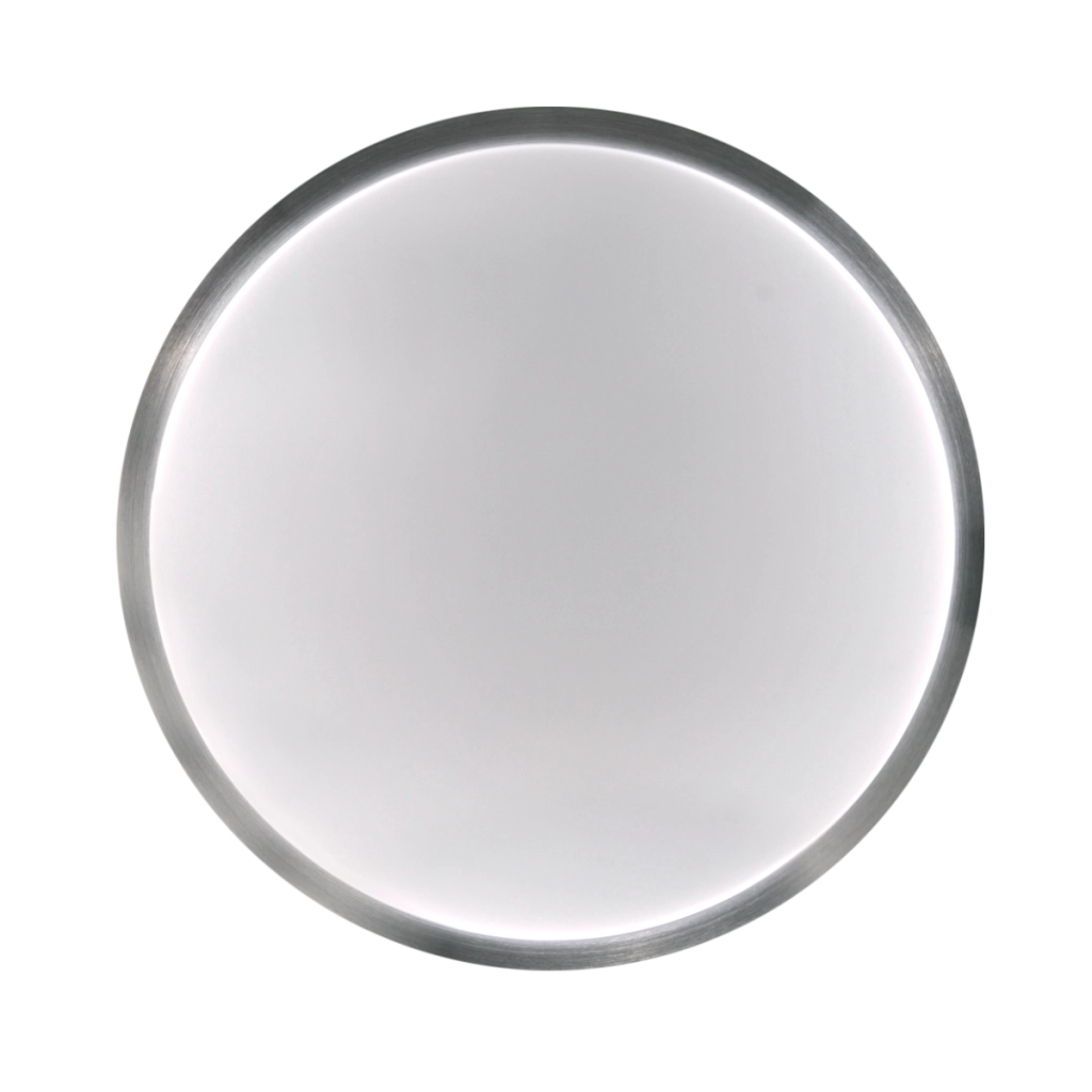 Plafoniera tonda Benedykt argento 33cm 2xE27 Polux