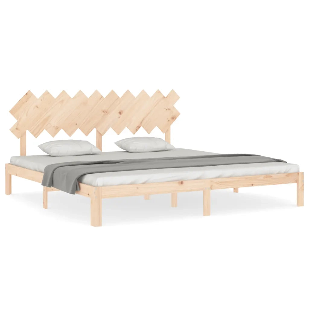 Giroletto senza Materasso-Struttura Letto 200x200 cm in Legno Massello di Pino 358029