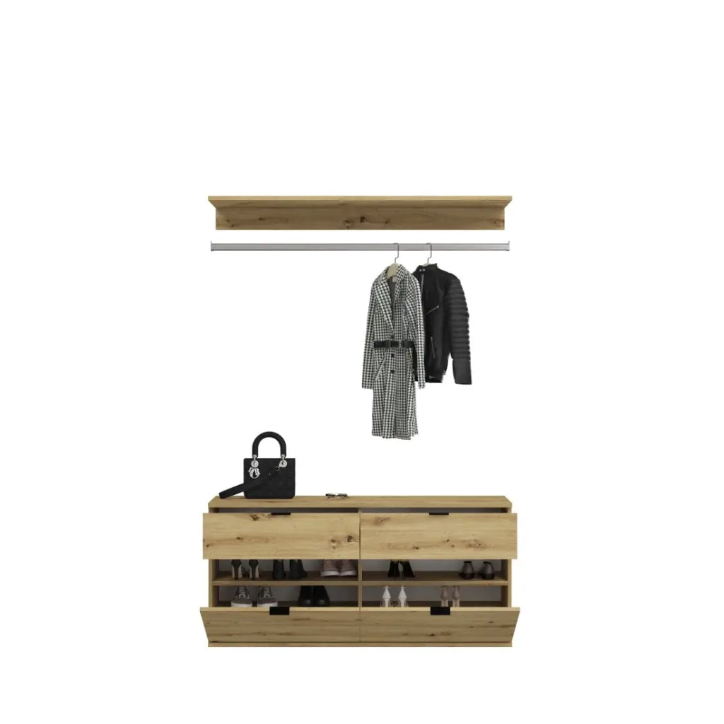 Mobiletto con 4 cassetti - Rovere chiaro - BODITE