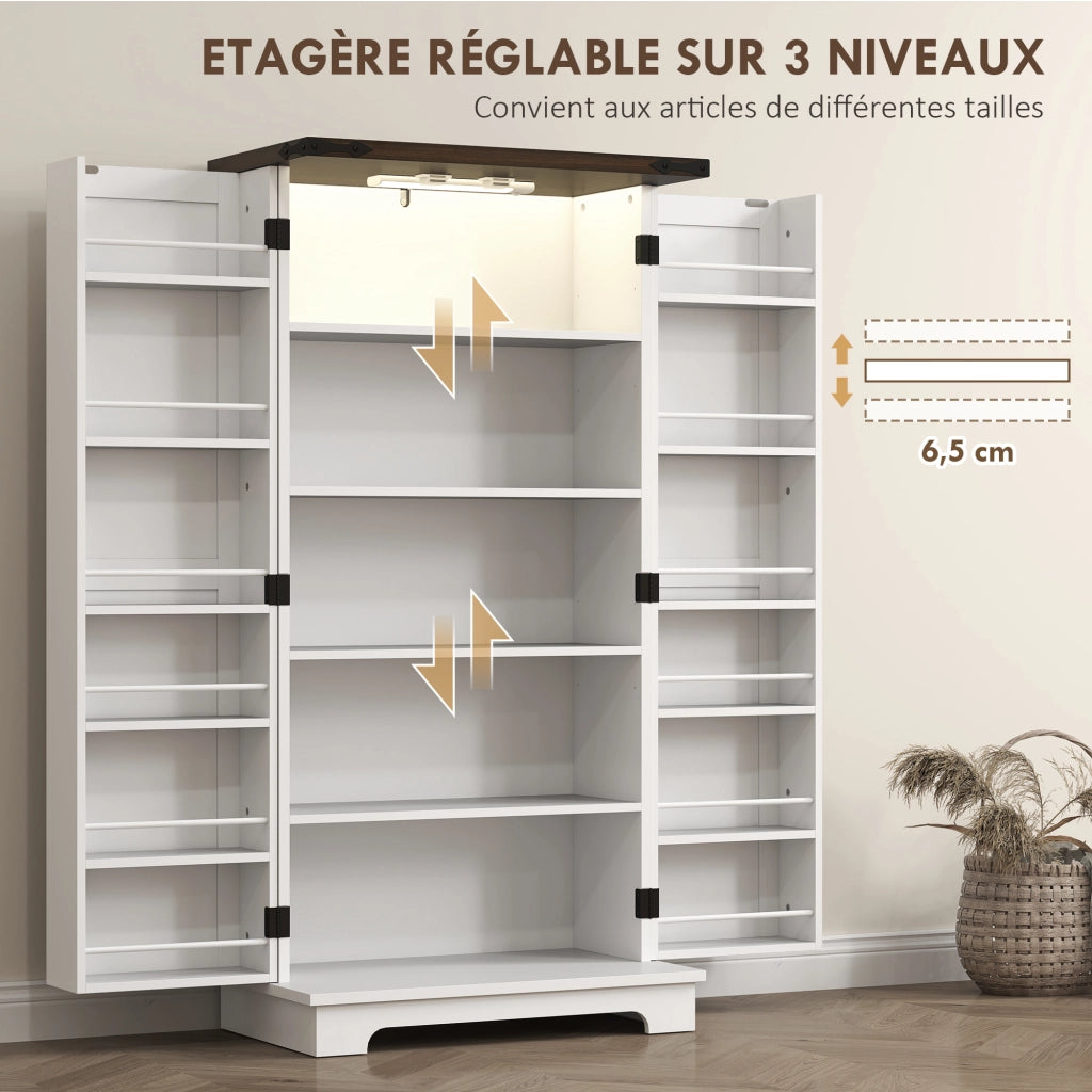 Buffet con 12 ante e luce LED ¨C zephmum ¨C bianco 60x40x120 cm