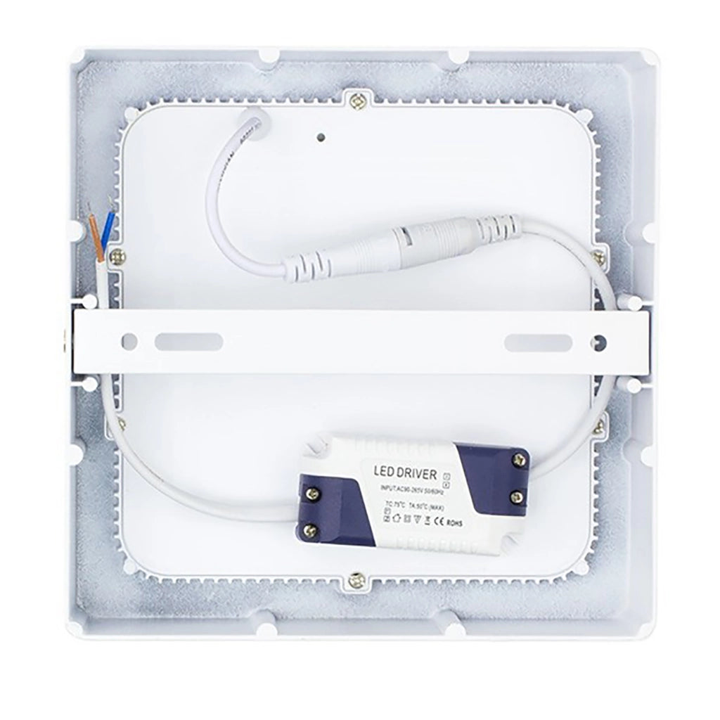 Plafoniera LED soffitto lampada parete muro 25W resa 250W luce interni 230V QUADRATA LUCE NATURALE 4000K