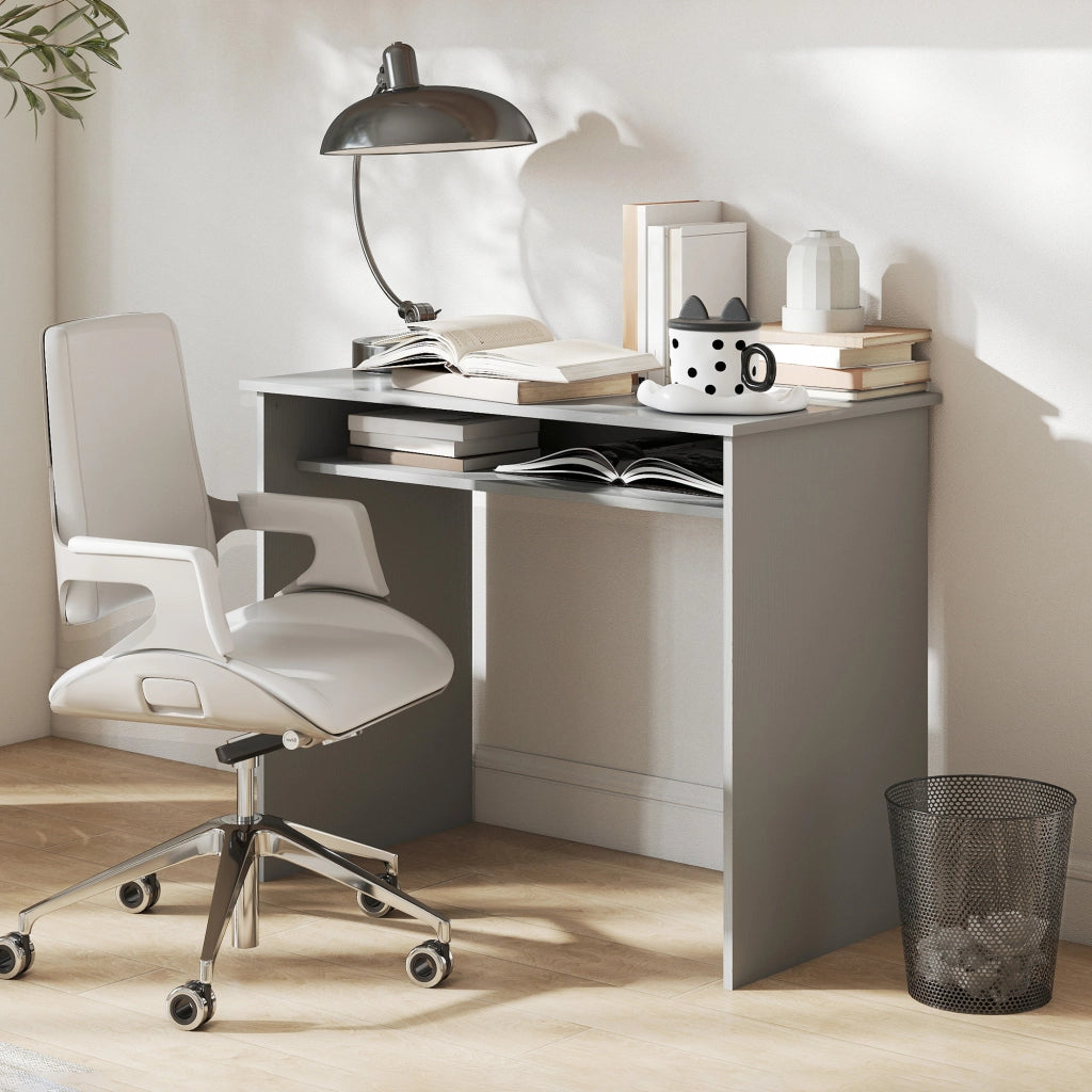 Scrivania computer con ripiano ¨C Zephmum ¨C Grigio 90x50x74 cm