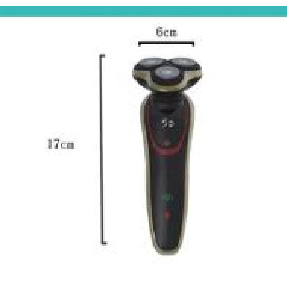 Trade Shop - Rasoio Elettrico Ricaricabile 3 Testine 5d Barba Uomo Impermeabile 3watt Tx-9811 -