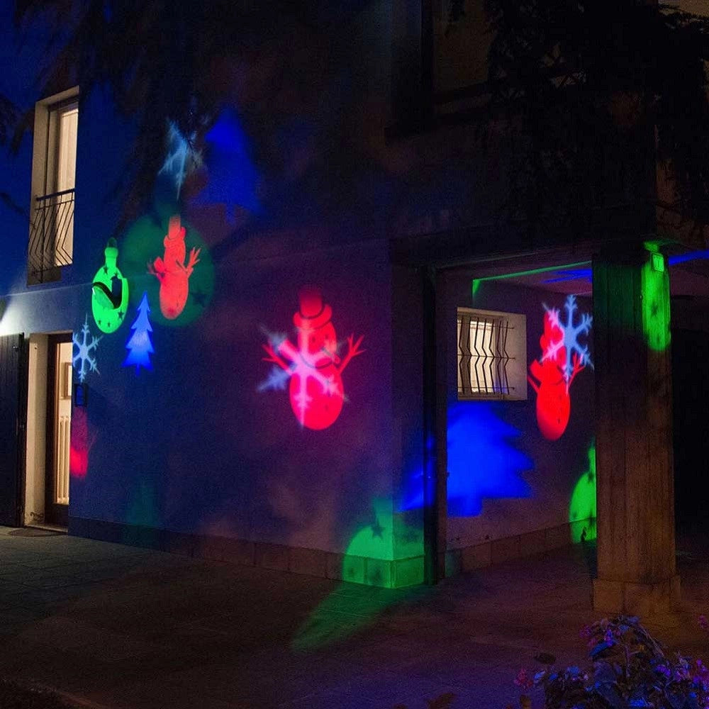 Trade Shop - Proiettore Laser Led Rgb Natale Per Esterno Giochi Di Luce Disegni Natalizi -