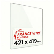 421 x 419 x 4 mm - Vetro per stufa a legna - vetro camino di ricambio - vetro per caminetto resistente al fuoco - France Vitre