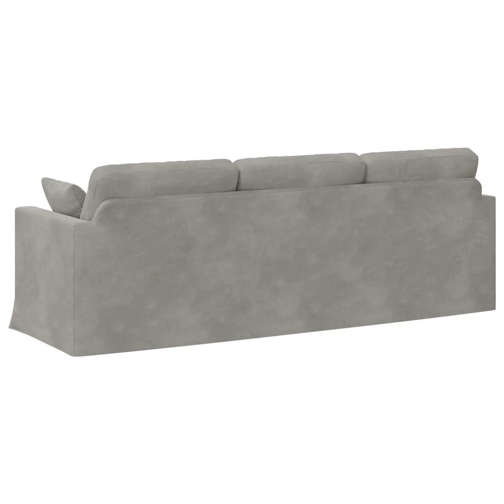 Divano Grigio chiaro 228 x 78 x 80 cm Velluto