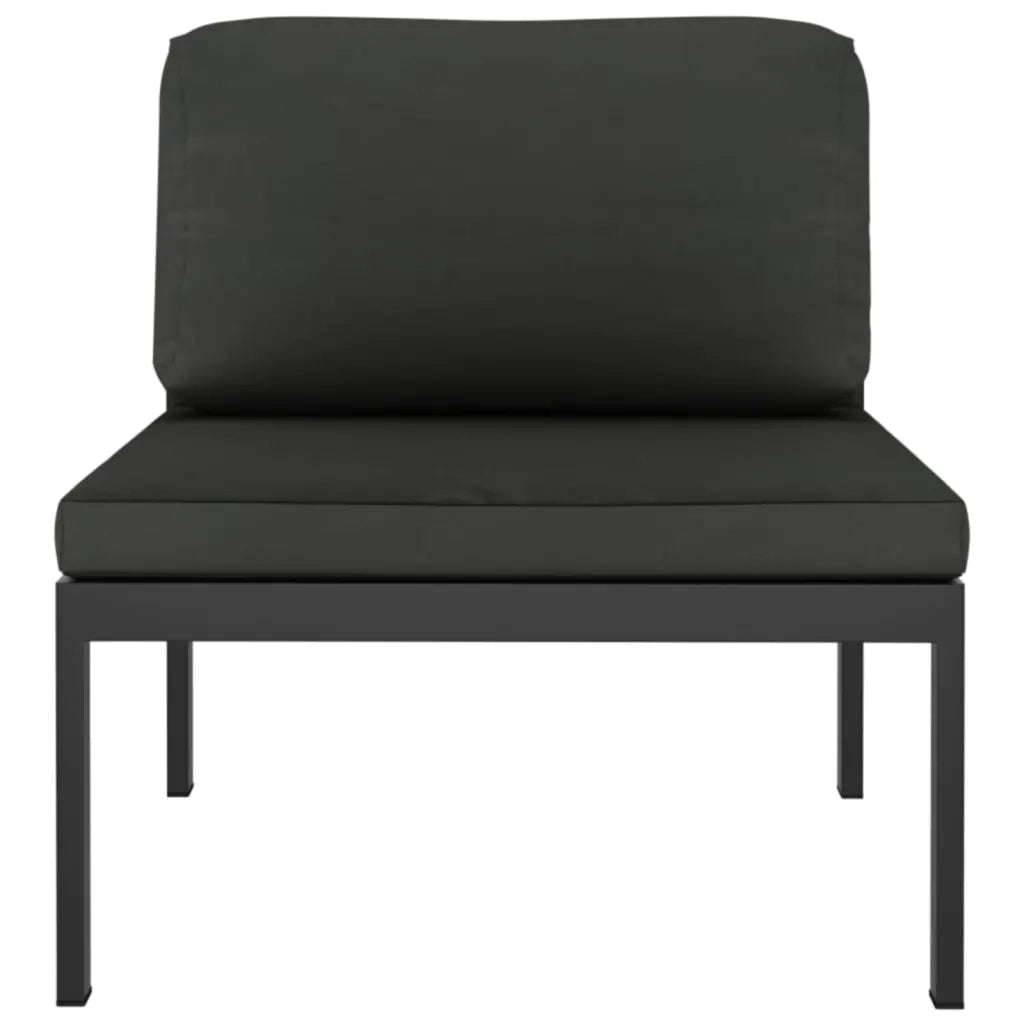 Set Divani da Giardino 6 pz con Cuscini in Alluminio Antracite
