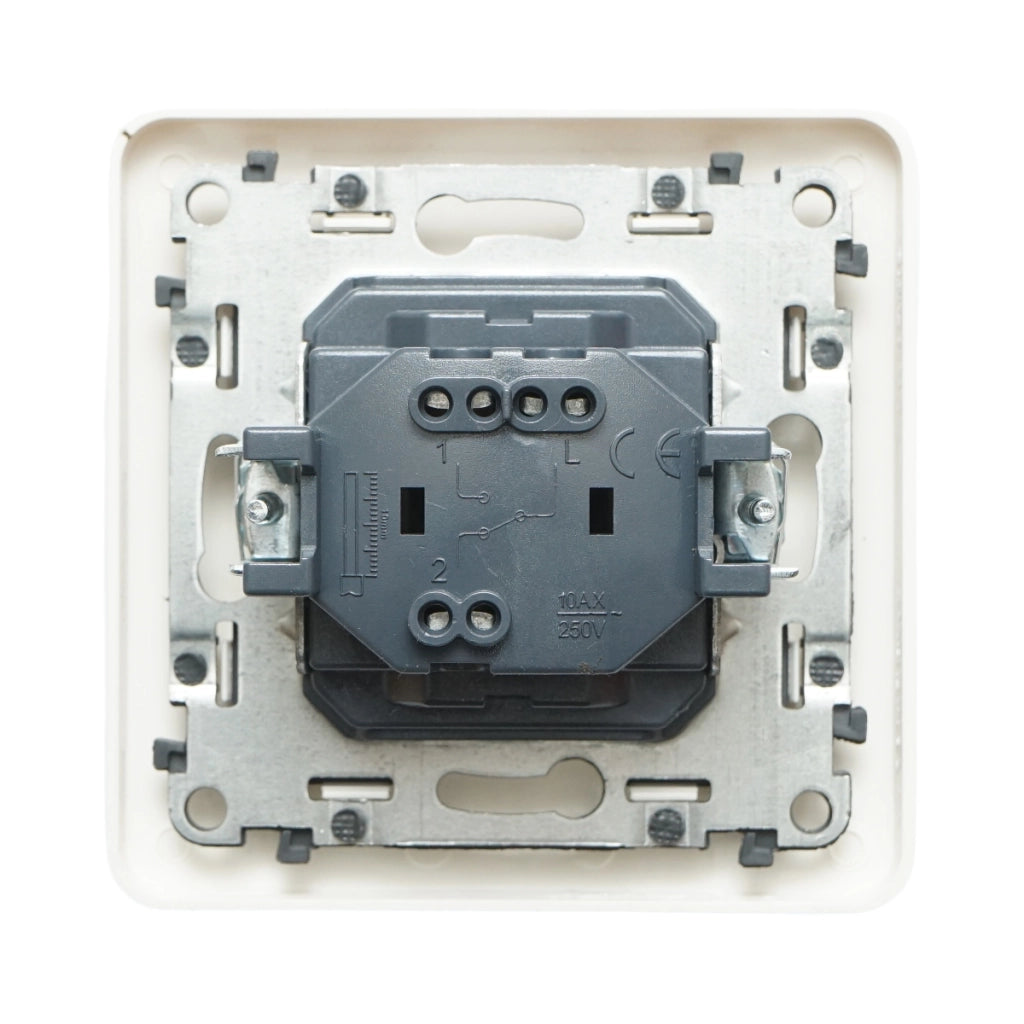 Interruttore da incasso per scale bianco 220V, 10AX, PC 80x80mm